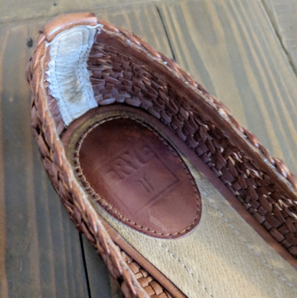 SOLD! Frye Emma Woven Ballet Flat in Cognac - Picture 5 of 7